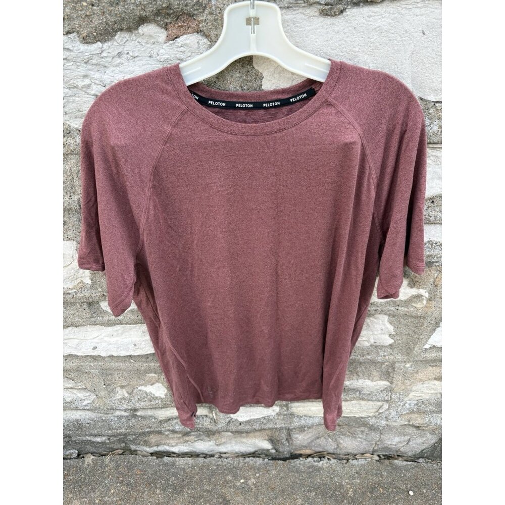 Peloton Mens Red Short Sleeve Crew Neck Exercise Pullover T-Shirt Size L